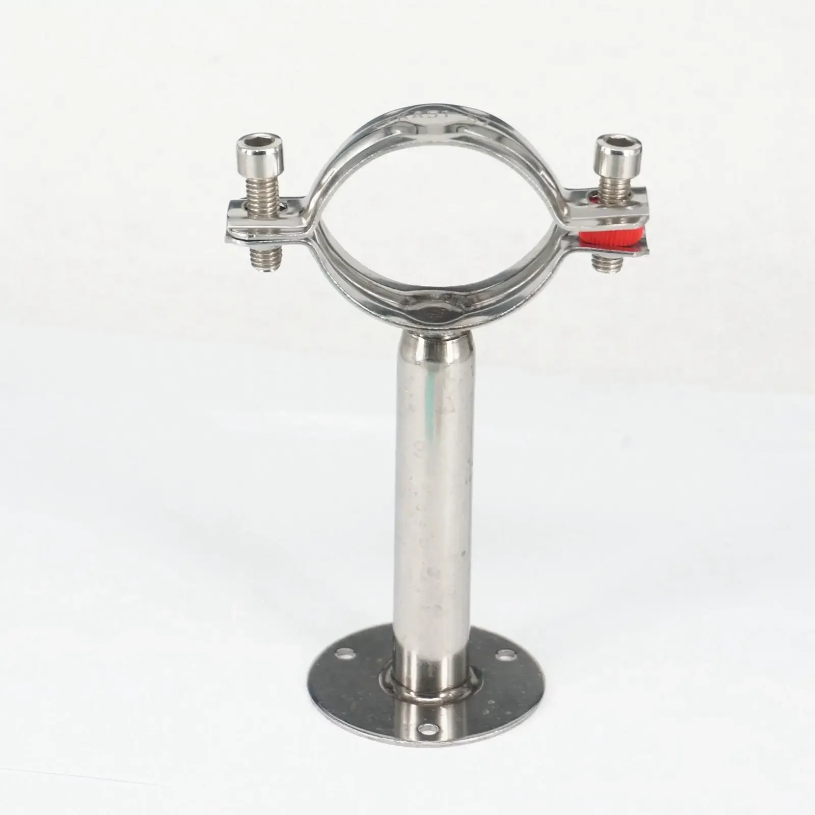 Hold Diameter Sizes Pole Length 45mm 100mm 304 Stainless Steel Pipe Clamp Clip Support Bracket with Base Plate