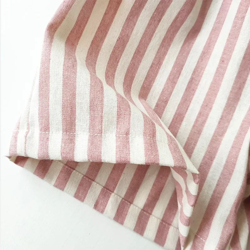 Gestreifte Jungenhose aus Retro-Hanf-Baumwolle mit lässigem und hochwertigem Design, elastische Taille, Mädchenkleidung, Kinderhose – Detail 20