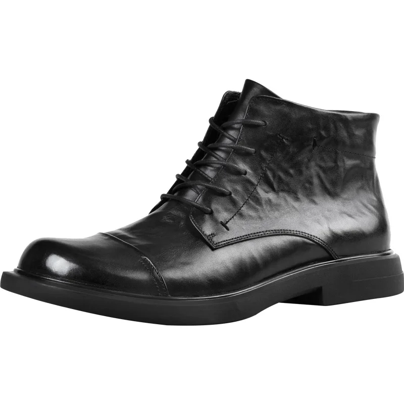 

Autumn Winter Army Shoes Men Combat Ankle Boots Men Cowhide Fashion Chelsea British Retro Cowboy Boots Genuine Leather Mens