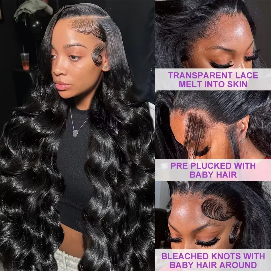 250% Density 30 Inch Body Wave 13x4 13x6 HD Lace Frontal Human Hair Wig For Women Burmese Glueless Front Wig Pre Pluck