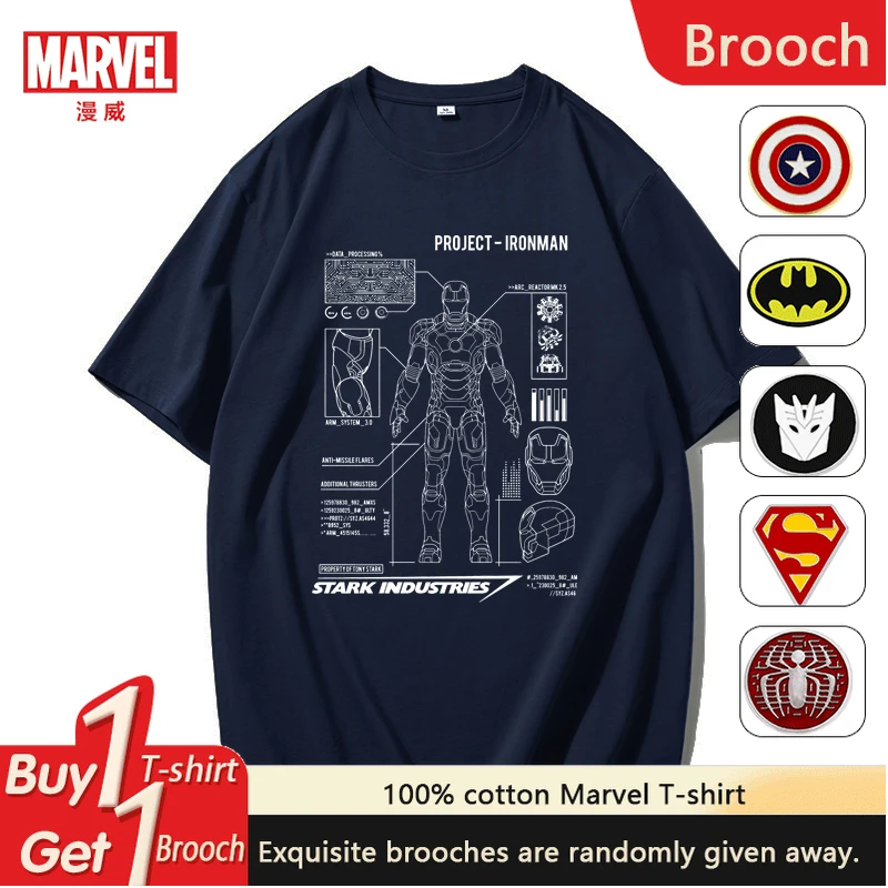 

Железный человек Marvel, ручная роспись, Marvel, Мстители, дизайн робота, эскиз, футболка с короткими рукавами, мужская и женская свободная повседневная футболка с короткими рукавами