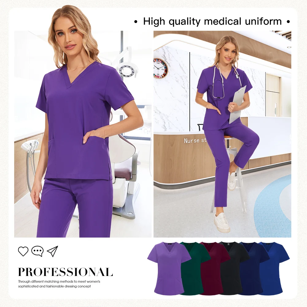 Nurse Uniforms Women Pet Hospital Doctor Medical Sweatshirt Nursing Pants Suits Unisex Pharmacy Uniforms Beauty SPA Work Clothes