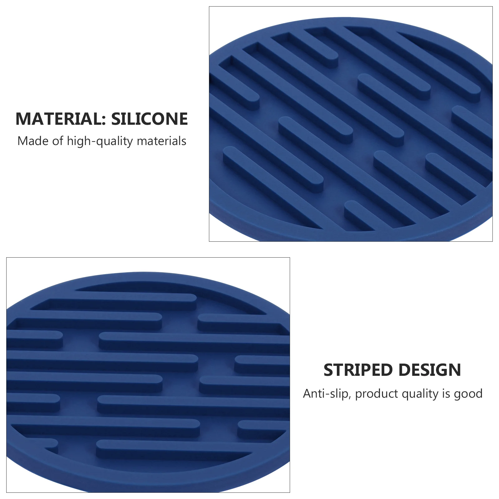 

2Pcs Silicone Coasters Thickened Anti-Skid Heat Insulated Cup Mats for Home Bedroom Restaurant Practical Draining Mug