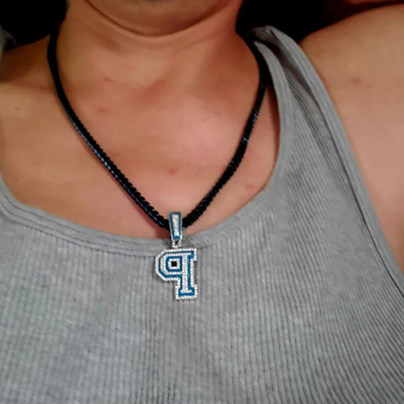 

UWIN Customized Fluorescence Letters Necklaces Iced Two Layer CZ Glow In the Dark Name Pendant Necklace Hip Hop Jewelry for Gift