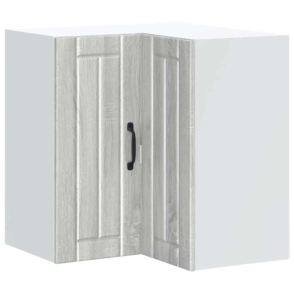 

Угловой кухонный шкаф для стены, серый, из инженерной древесины, средний размер, на заказ