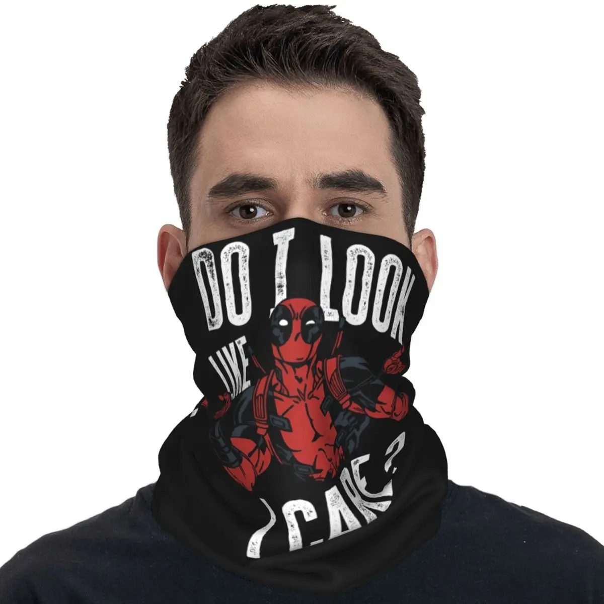 Deadpool Do I Look Like I Care Super Hero Bandana Vintage Balaclava Outdoor Sports Dustproof Bicycle Mask Neck Warmer Face Masks