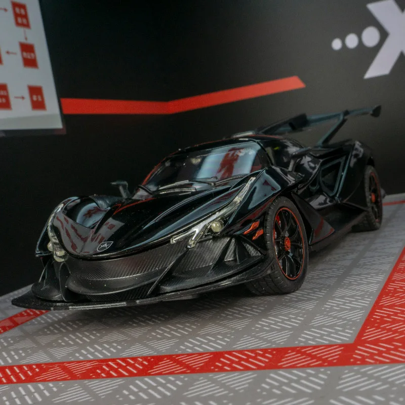 Coleção de modelos de carros de liga Apollo IE 1:24, portas e capô do motor, porta-malas pode ser aberto, som e luz, enfeites de carro, presentes