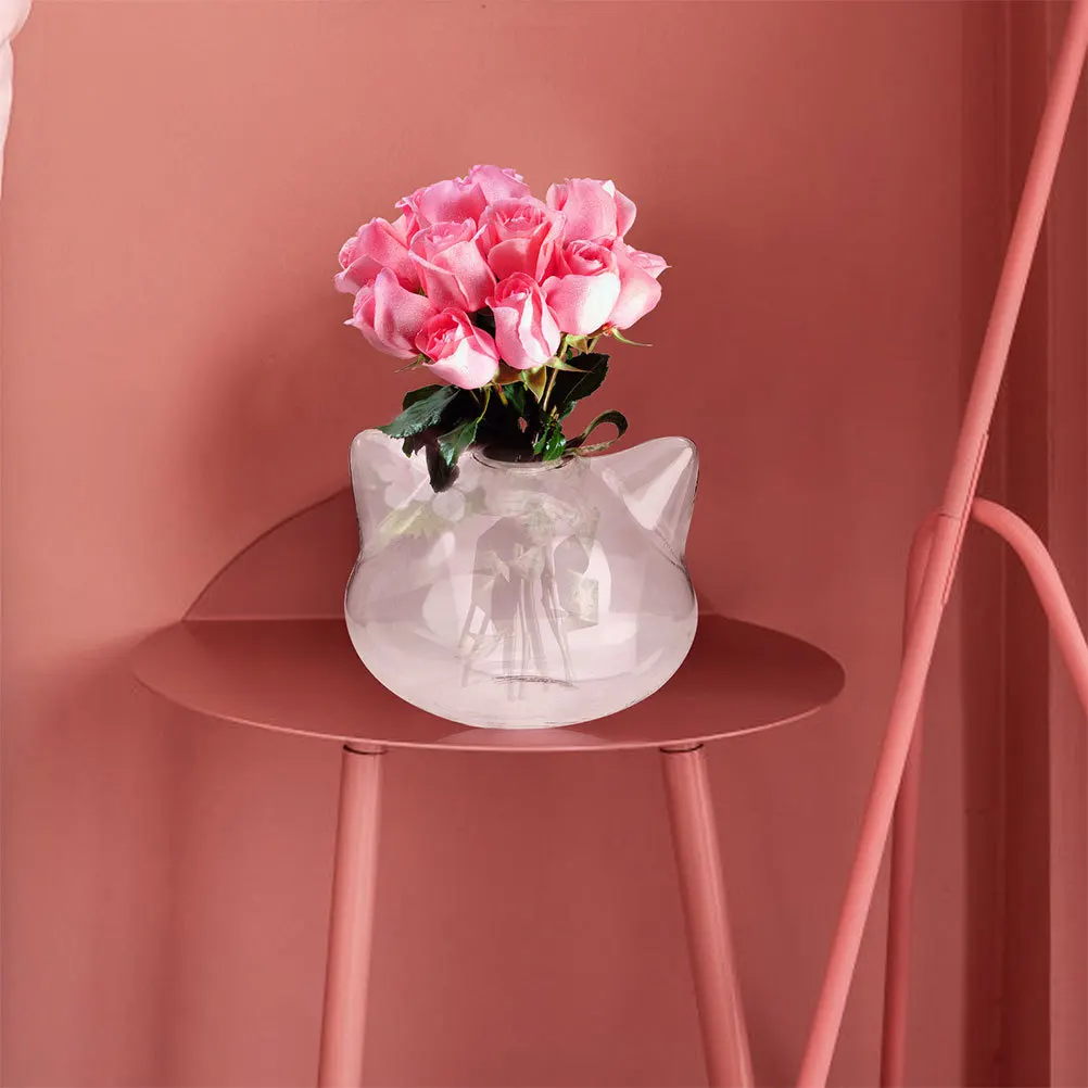 

2Pcs Cat Vase Hydroponic Glass Vase Clear Flower Holder Unique Desktop Plant Propagation Station Home Decor Flower Bottle Holder