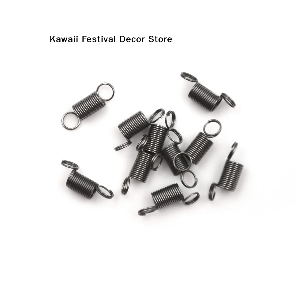 【K】10PCS 14mm Stainless Steel Small Tension Spring With Hook With O Hook Extension Spring For Tensile DIY Toy