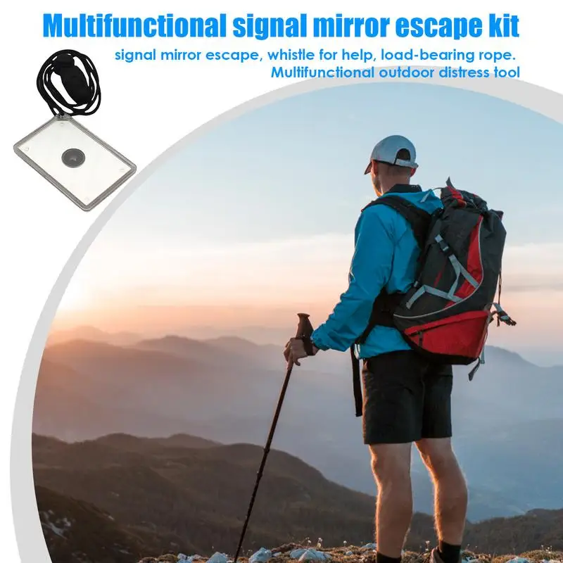 Miroir de Signalisation de Survie, pour Sauvetage en Plein Air, Outil Multifonctionnel, Flash Étoile, Moulage, Camping