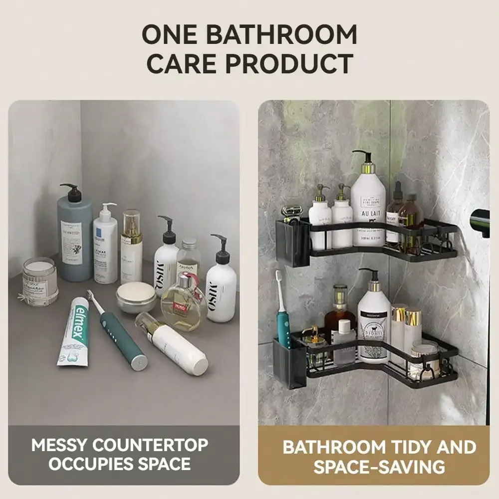 Five-Piece Set Shower Caddy Shelf, Bathroom Shower Organizer Rack For Holding Shampoo Soap