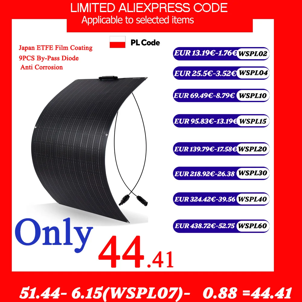 JINGYANGPV Flexible Monocrystalline Solar Panel