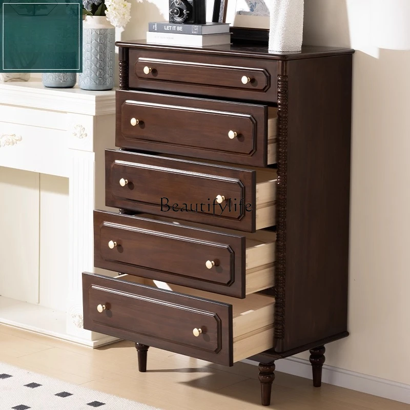 

French solid wood antique chest of drawers, storage chest of drawers, all logs, no auxiliary materials
