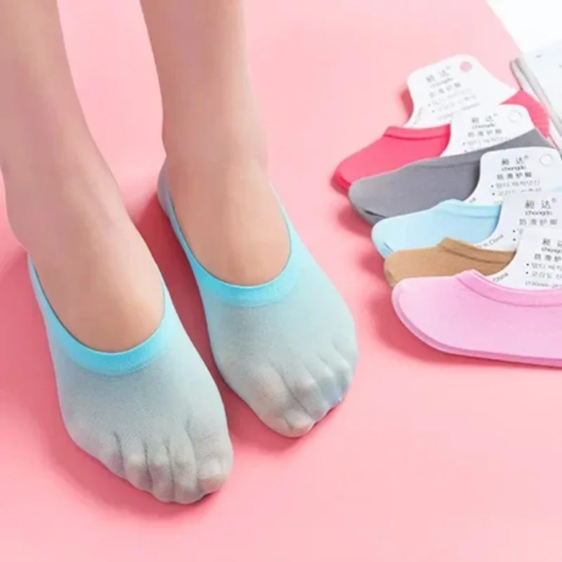 10-50Pairs Women Velvet No Show Socks with Heel Grip Summer Ultra Thin Liner Low Cut Socks for Sneakers Flats Boat Shoes