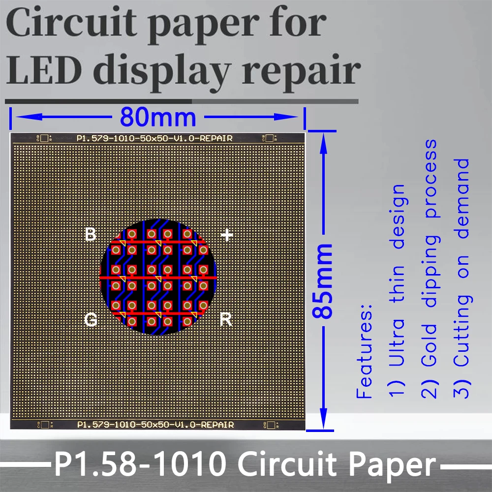 P1.5X Series Circuit Paper LED Module PCB Pad Repair P1.579-1010 80 x85mm Pad Paper per riparare PCB durante l\'installazione