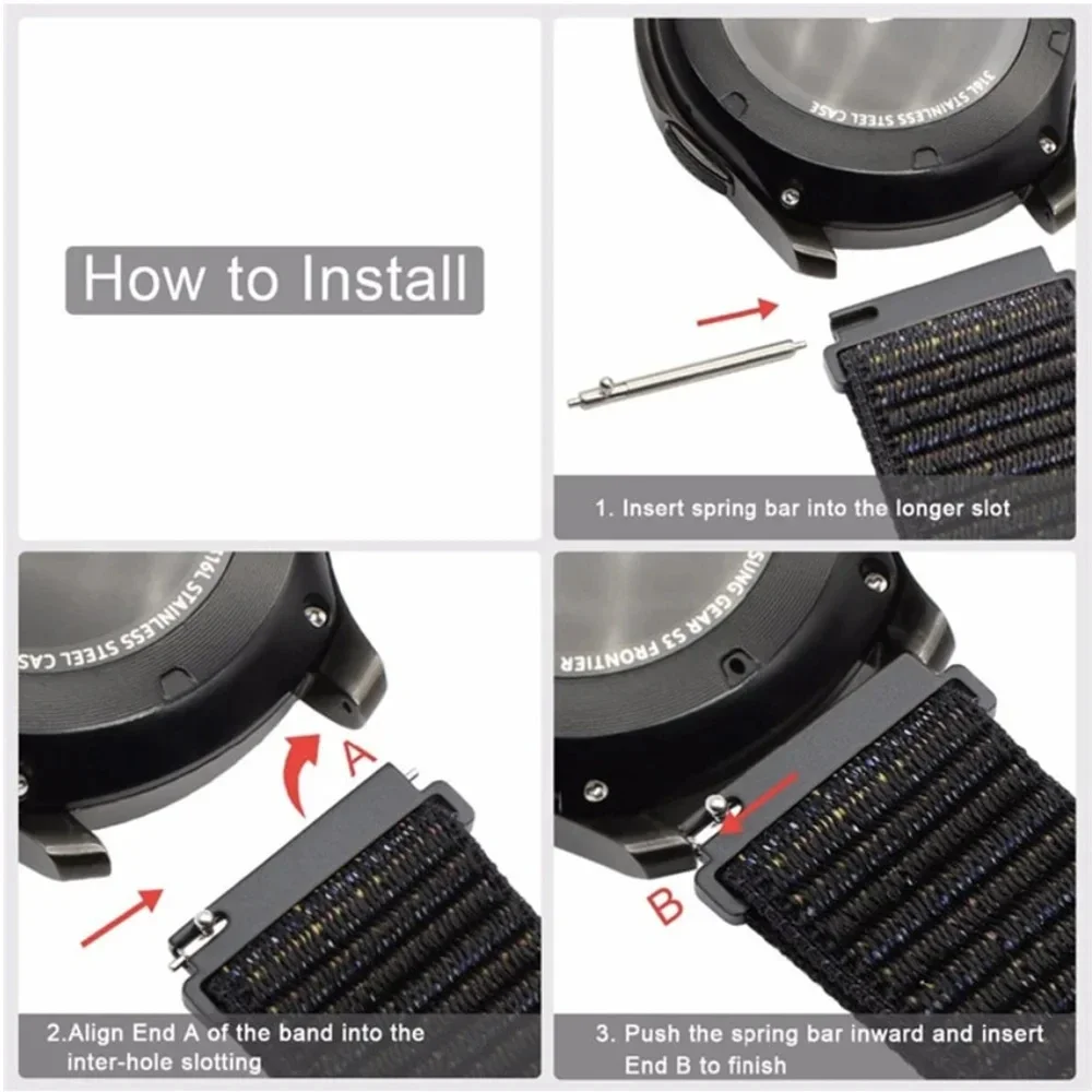 22mm Nylon Loop Strap For Huawei GT5 4 3 2 46mm Bracelet GT2 3 5 Pro 2e Sport Correa For Huawei Watch 3/4 2 3 4 Pro Band 46mm