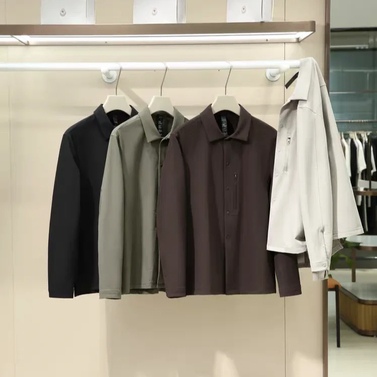 

Men's Casual Lightweight Waterproof Windproof Long Sleeve Shirt Outdoor Spring Autumn New Style American Functional Fashionable