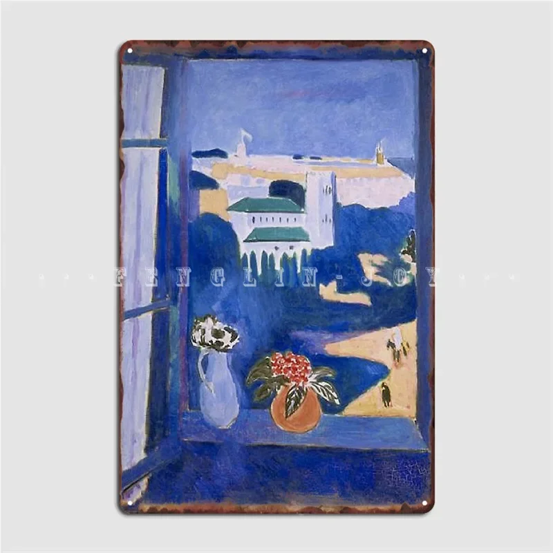 Landscape Viewed From A Window In Tangier Henri Matisse Poster Metal Plaque Cinema Garage Pub Garage Plaques Tin Sign Posters