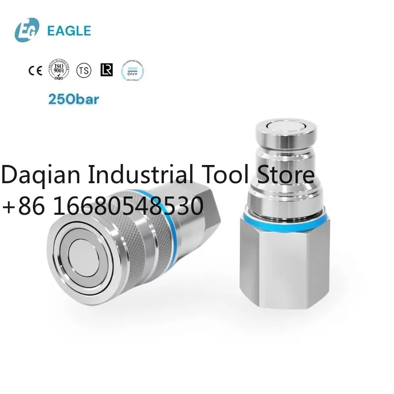 

5uiHigh Pressure Stainless Steel Flat Quick Joint Hexagon Head Quick Change Self-ing Self-sealing Fittings Connector Hydraul