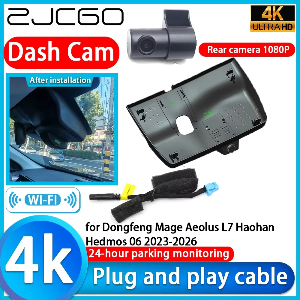 

ZJCGO for Dongfeng Mage Aeolus L7 Haohan Hedmos 06 2023-2026 Wifi 4K DVR Dash Cam Camera Sony Lens Video Recorder 24h Monitor