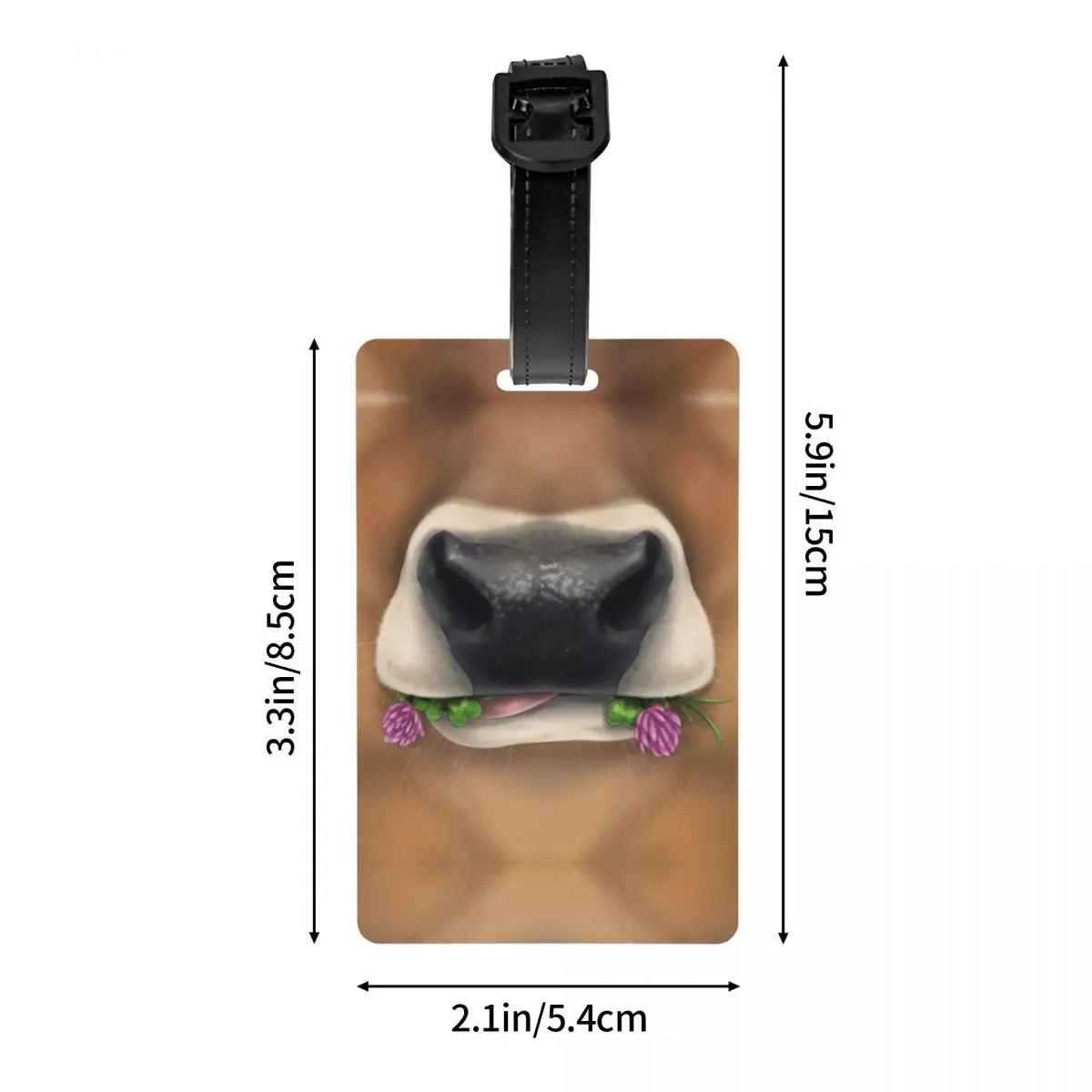 Benutzer definierte Milchkuh mit Blume Gepäck anhänger Privatsphäre Schutz Nutztier Landwirt Gepäck anhänger Reisetasche Etiketten Koffer