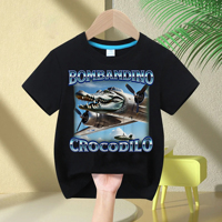 2025 Kids Clothes Funny Italian Brainrot T Shirt Cartoon Graphics Casual Vintage Boys Girls Short Sleeve Top Children's Clothing