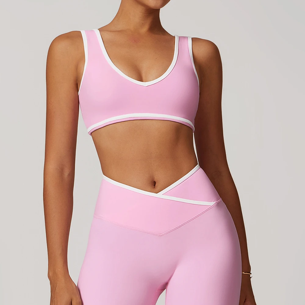 V-Neck Sports Bra Women Top Pu - Crop Top Crochet reseña y precio