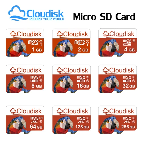 Imagen 1 del producto Tarjeta de memoria Micro SD Cloudisk, 1GB, 2GB, 4GB, 8GB, A1, Clase 10, U3, V30, 32GB, 64GB, 128GB, tarjetas Microsd TF de 16GB para teléfono, tableta y cámara