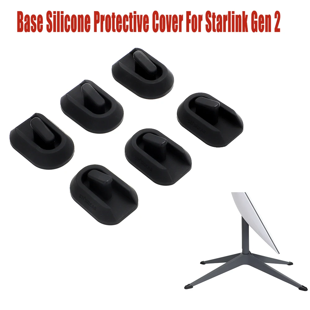 For Starlink Satellite V2 Gen 2 Gen 2 Protector 6PCS Mount Base Silicone Protective Case Cover Holder Mounting Bottom Protection