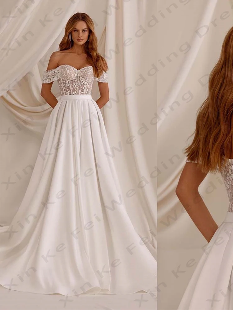 2025 böhmische Frauen Brautkleider a-Linie sexy schulter freie Prinzessin Abschluss ball Brautkleider formale Strand party Vestidos angepasst