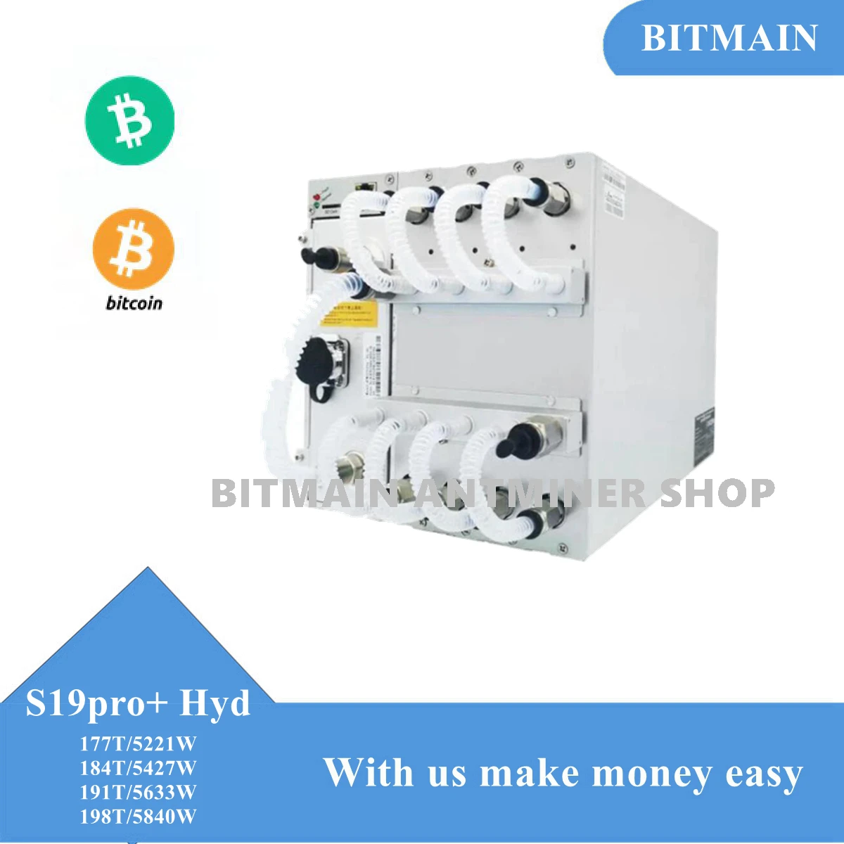 

New and Original Bitmain Antminer S19pro+ Hydro 198T/191T/184T/177T Water Cooling Kit with Low Noise Home Riching Asic Miner