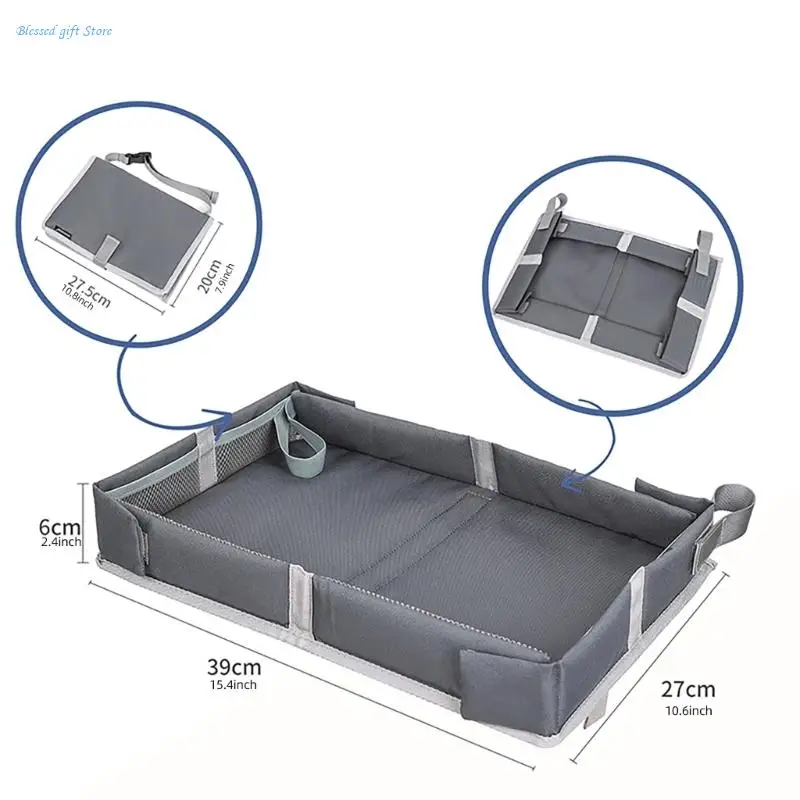 Práctica bandeja plegable con ángulos visión ajustables, escritorio entretenimiento para viajes para niños, viajes en