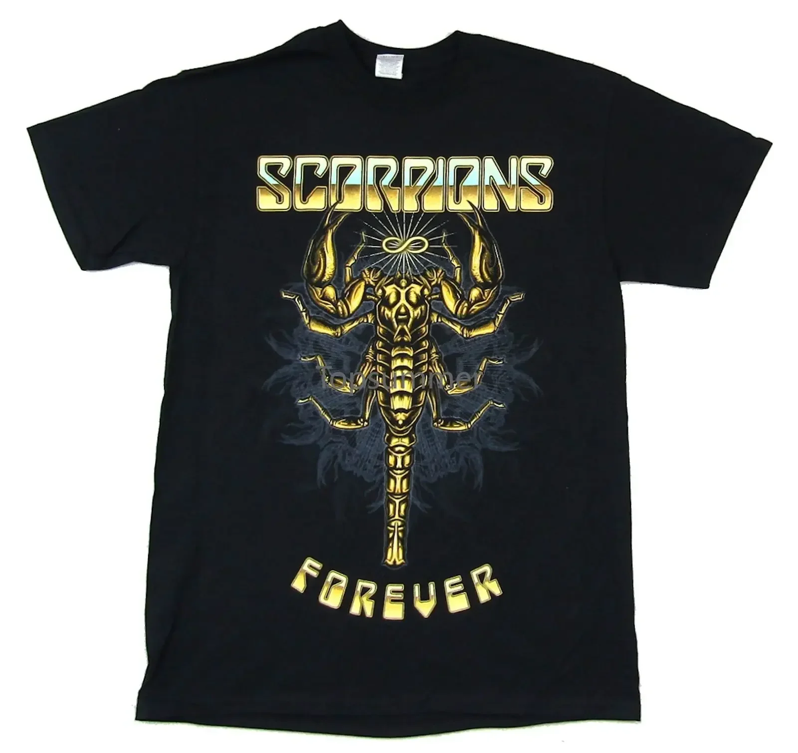 Scorpions Forever Crazy World Tour 2017 Black T Shirt New Band Merch Men Summer Short Sleeves T-Shirt