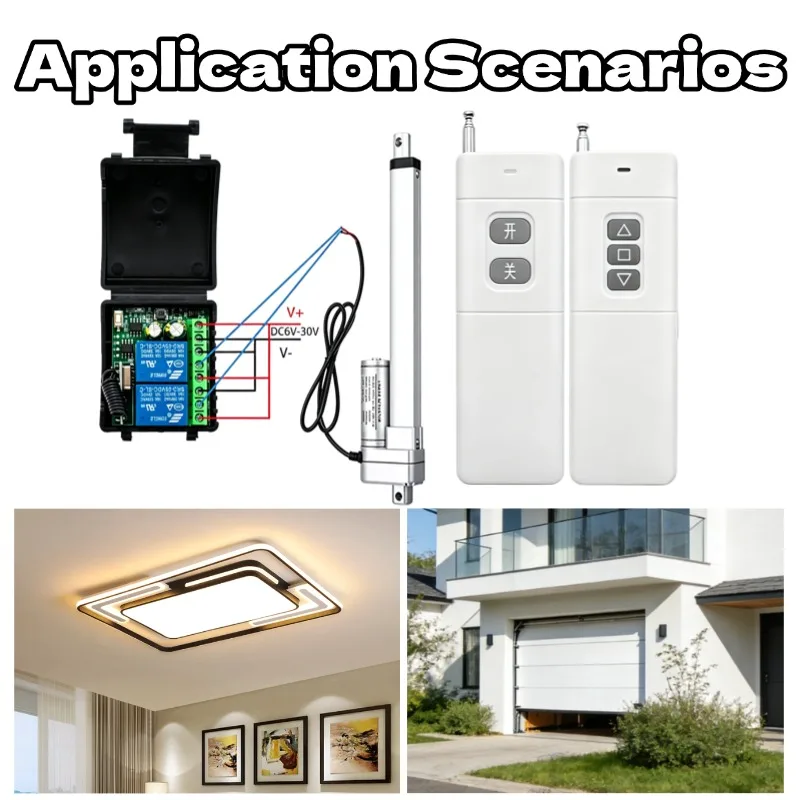 2-Channel 433MHz RF Wireless Remote Control Switch DC 12V Relay Receiver Module Suitable Garage Door Transmitter