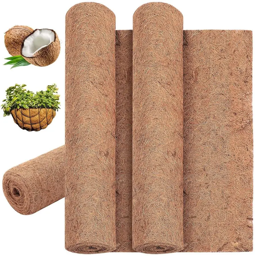 

Натуральные кокосовые вкладыши 24 x 240 дюймов для кашпо, листы из кокосового волокна для цветочных ящиков, корзин, садового декора, изоляционные