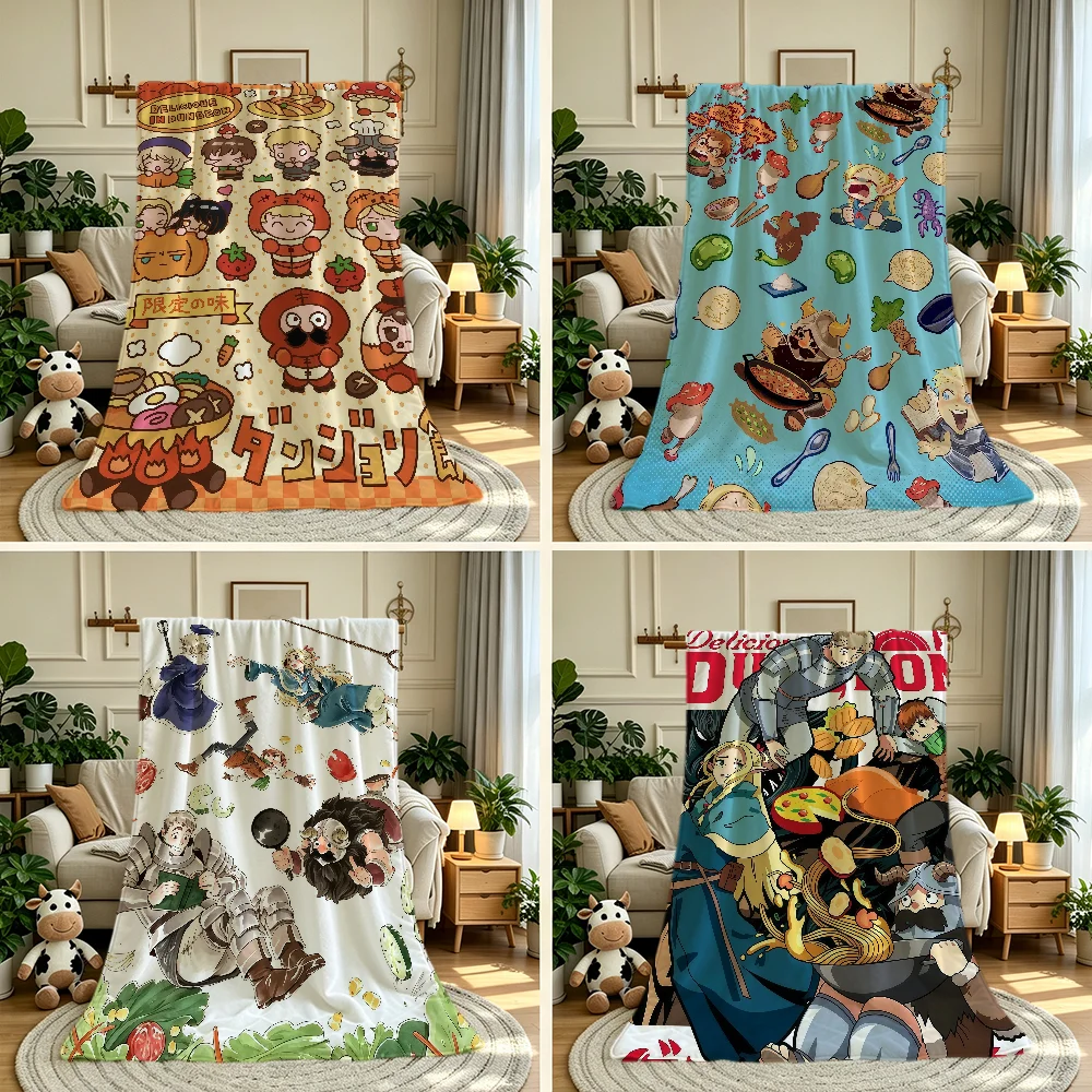 D-Delicious in D-Dungeon Cute Anime Blanket Throw Super Cosy Plush Living Room Sofa Couch Childish Birthday Gifts