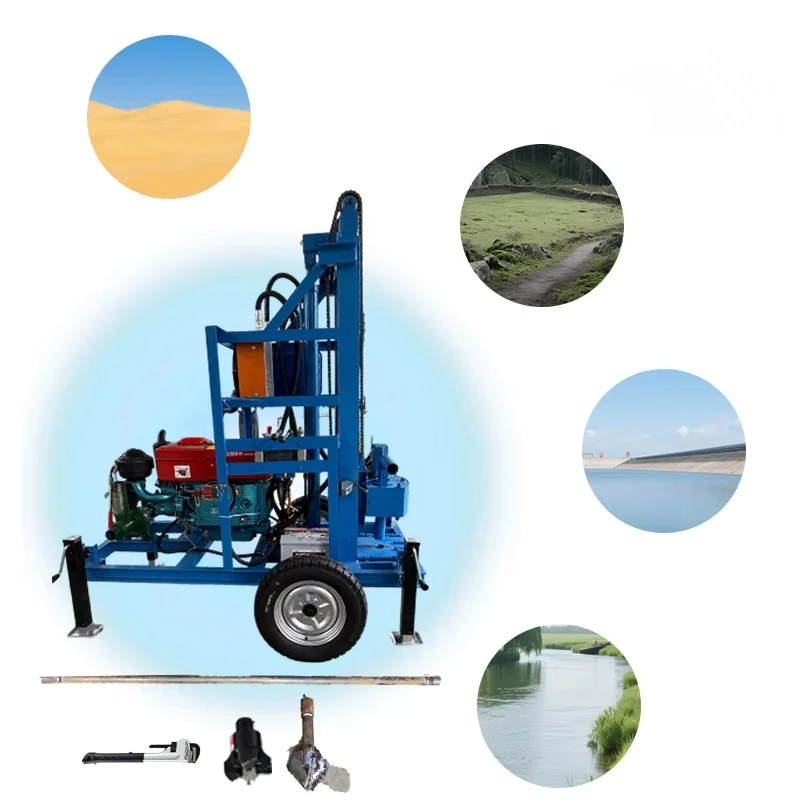 HydPortable Water Well Drilling Machine 50m 100m 150m Depth Small Rig