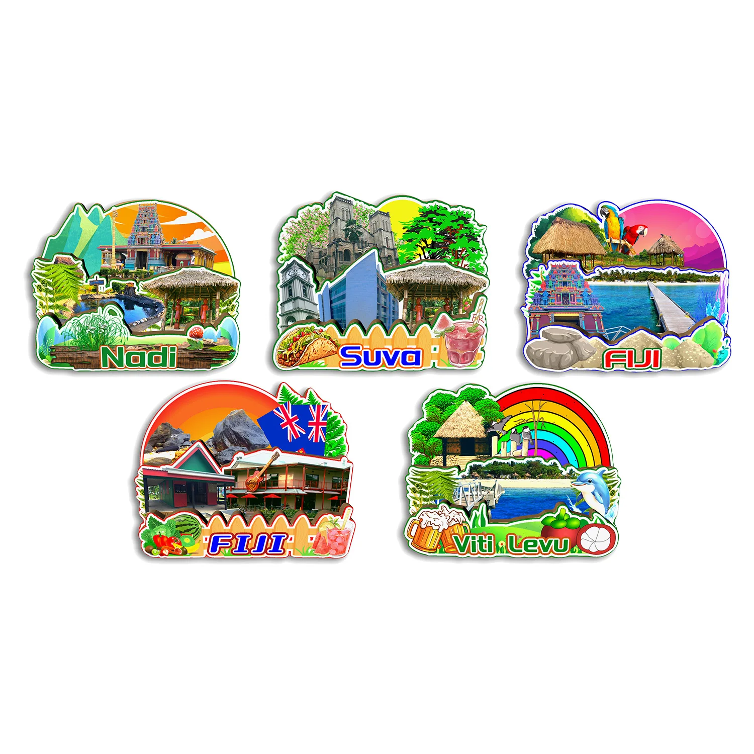 

Suva Nadi Viti Levu Fiji Fridge Magnet Travel Souvenir Gift Handmade Decorative