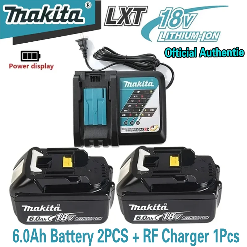 

NEW Makita 18V 6000mAh Rechargeable Power Tools Battery with LED Li-ion Replacement LXT BL1860B BL1860 BL1850+3A Charger