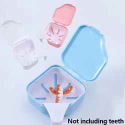 Denture Bath storage Box Orthodontic Retainer Case Cleaning False Teeth Storage Box With Hanging Net Container Cleaning