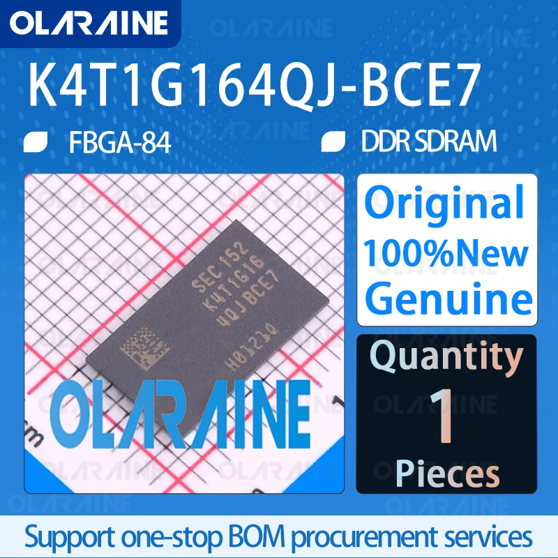 

1Pcs K4T1G164QJ-BCE7 100%New Original FBGA-84 DDR SDRAM memorizer IC chip circuit controller olaraine