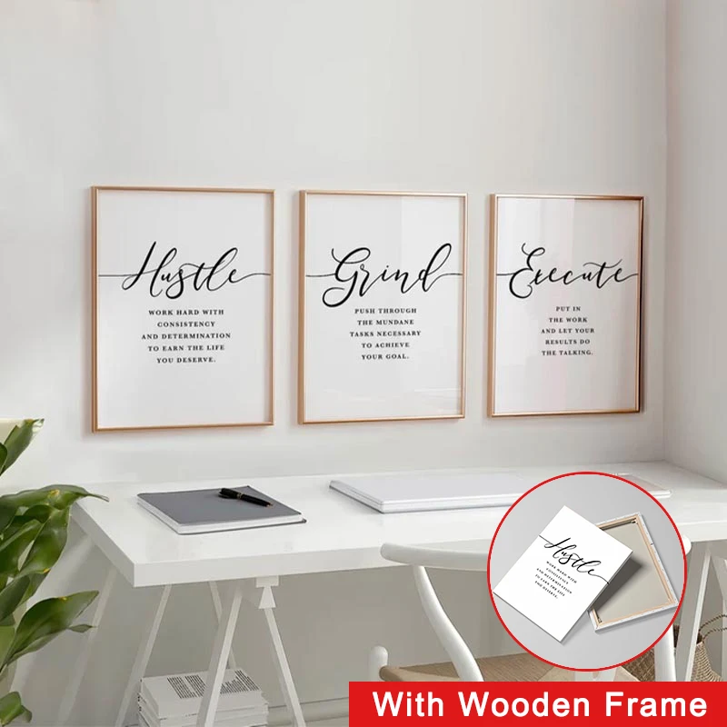 

Modern Minimalist Poster Inspirational Quotes Wall Art Printing Black and White Text Canvas Print Home Living Room Office Decor