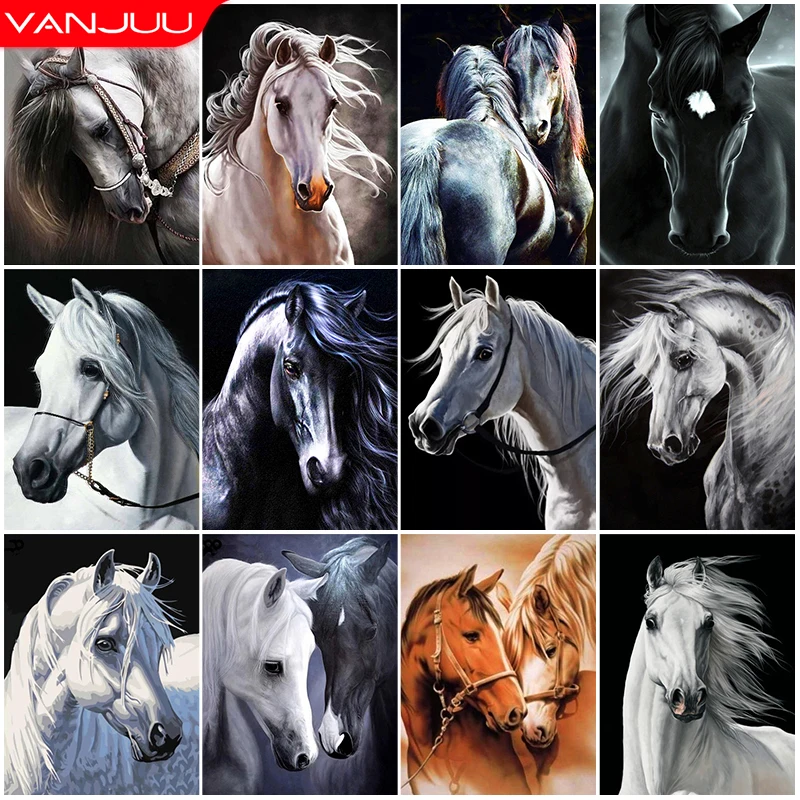 Diamond Embroidery Animal Cross Stitch 5D DIY Diamond Painting Horse Diamond Mosaic Picture Rhinestone Home Decor Gift