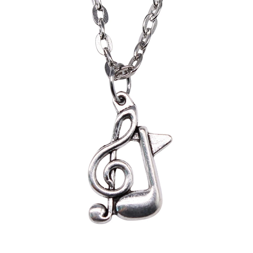 Women'S Necklace Valentine'S Day Necklace On The Neck 43Cm Chain On The Neck Music Note