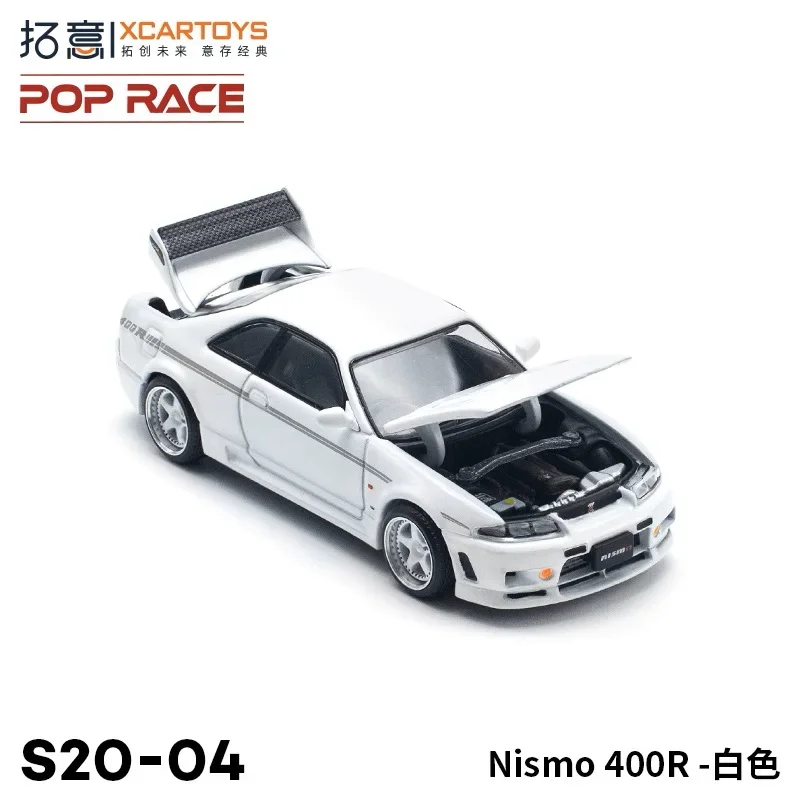 **Pre-Order** Xcartoys  x POP RACE 1:64 Nismo 400R White Diecast Model Car