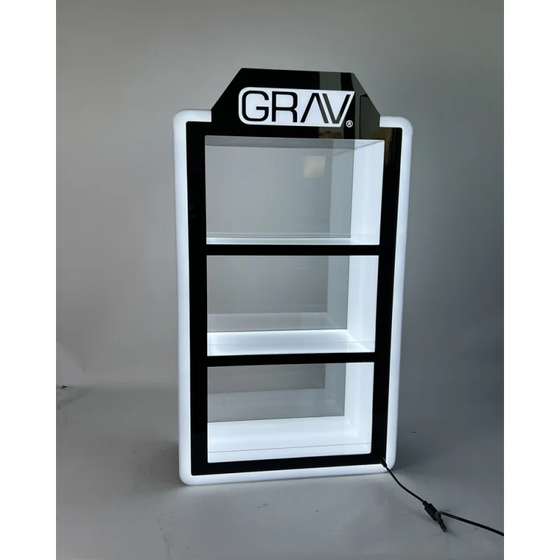 Custom.Smoke Shop مكافحة الأعلى LED مضاءة الاكريليك عرض التدخين الملحقات عرض خزانة الوقوف