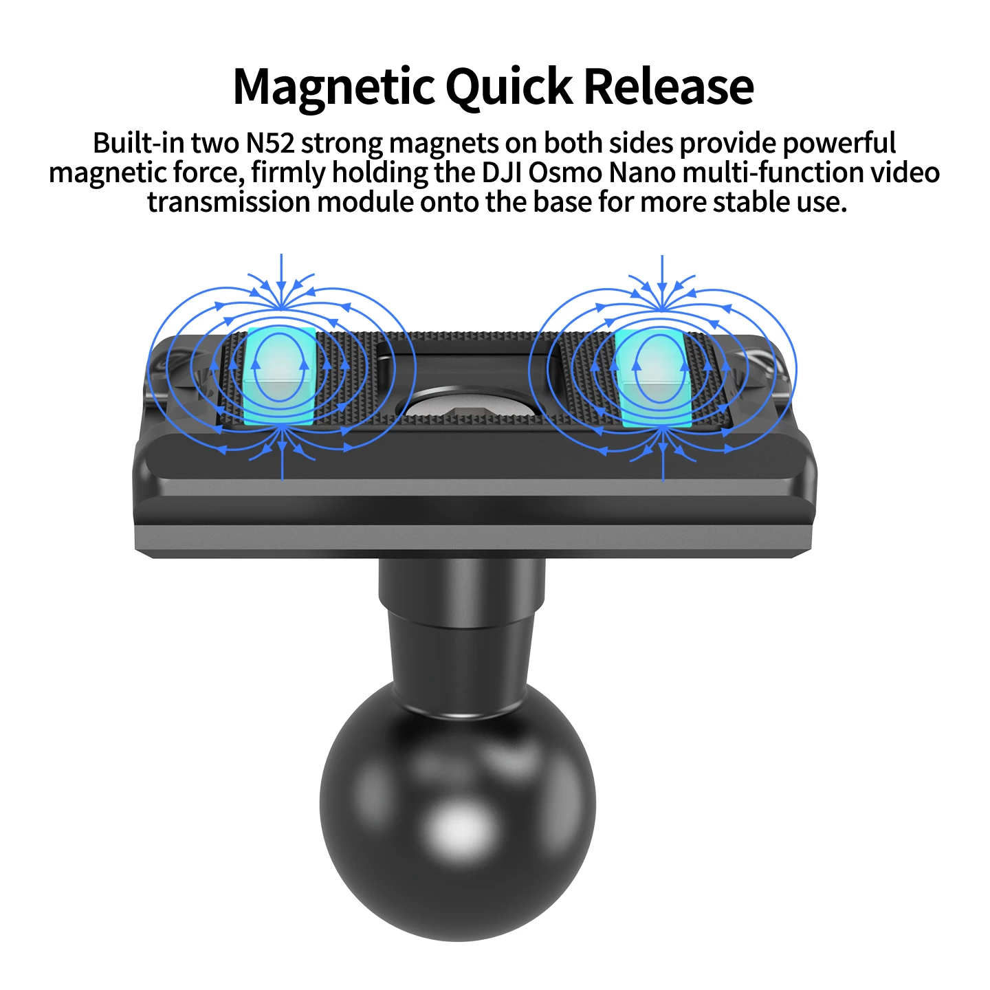 17mm Kugelkopf Magnetische Schnellwechselbasis für DJI Osmo Nano Multifunktionales Übertragungsmodul & Aufhellungslicht CNC Aluminium – Detail 6