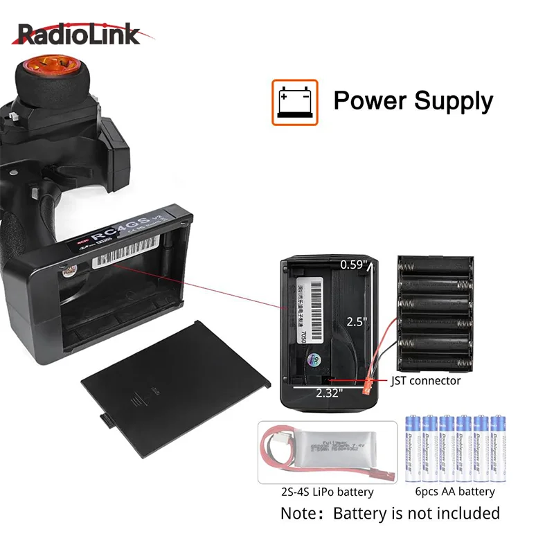 RadioLink RC4GS V3 2.4G 4CH 5CH 7CH 400M Distance Remote Controller Transmitter + R6Fg Gyro Inside Receiver for RC Car Boat