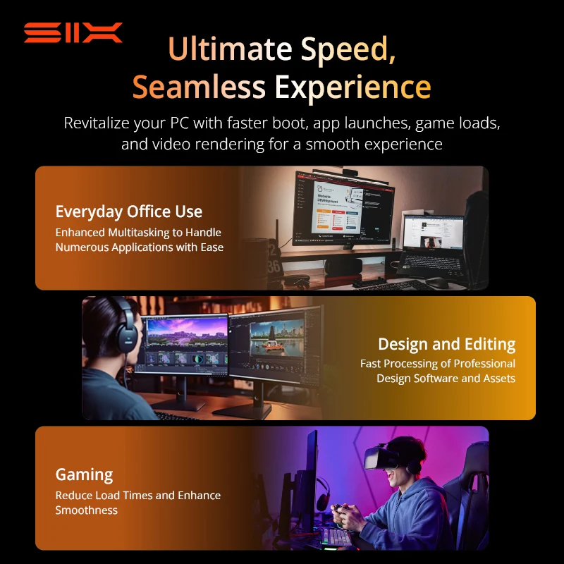 ENAM SSD M.2 PCIe Gen4x4 2TB, NVMe 2.0, 3D TLC, Kecepatan Baca Hingga 7400MB/s, 1000K IOPS, 1200TBW, Penyimpanan Internal Ultra-Cepat