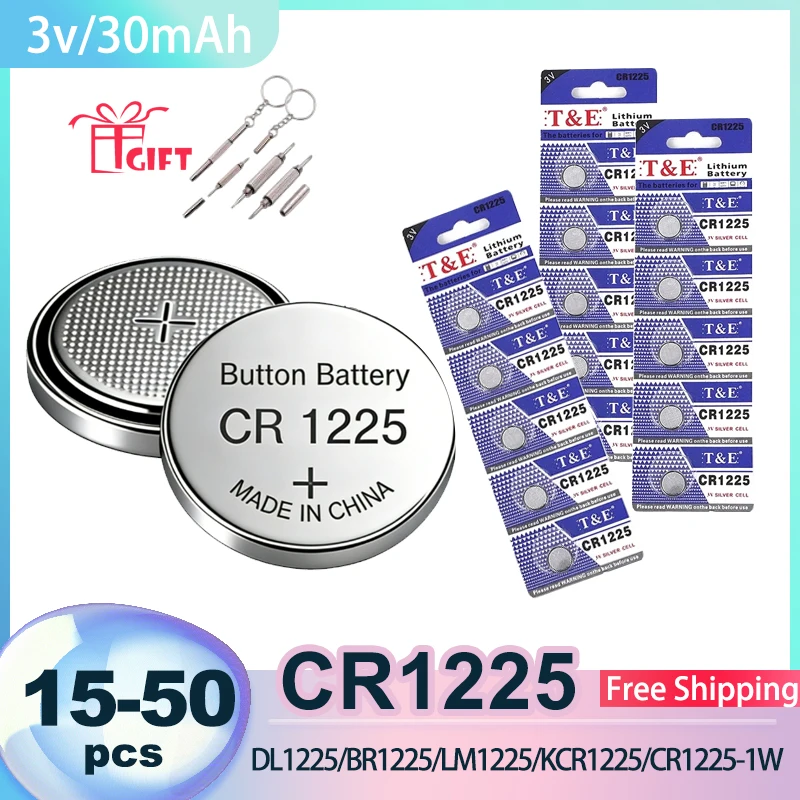 

Высококачественные кнопочные батарейки CR1225 3V (15-50 шт.) BR1225 DL1225 LM1225 ECR1225 для часов, игрушек, пультов ДУ